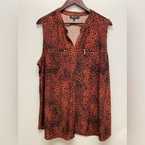 4 for $25 🧡 Lily Morgan Animal Print Sleeveless Blouse 🧡 - 2X
